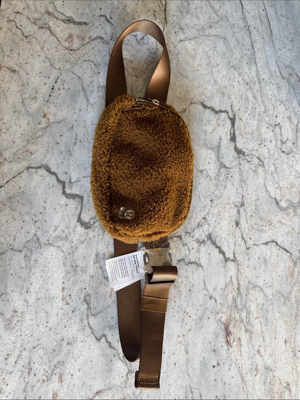 lululemon athletica Brown Faux-Sherpa Crossbody Belt Bag